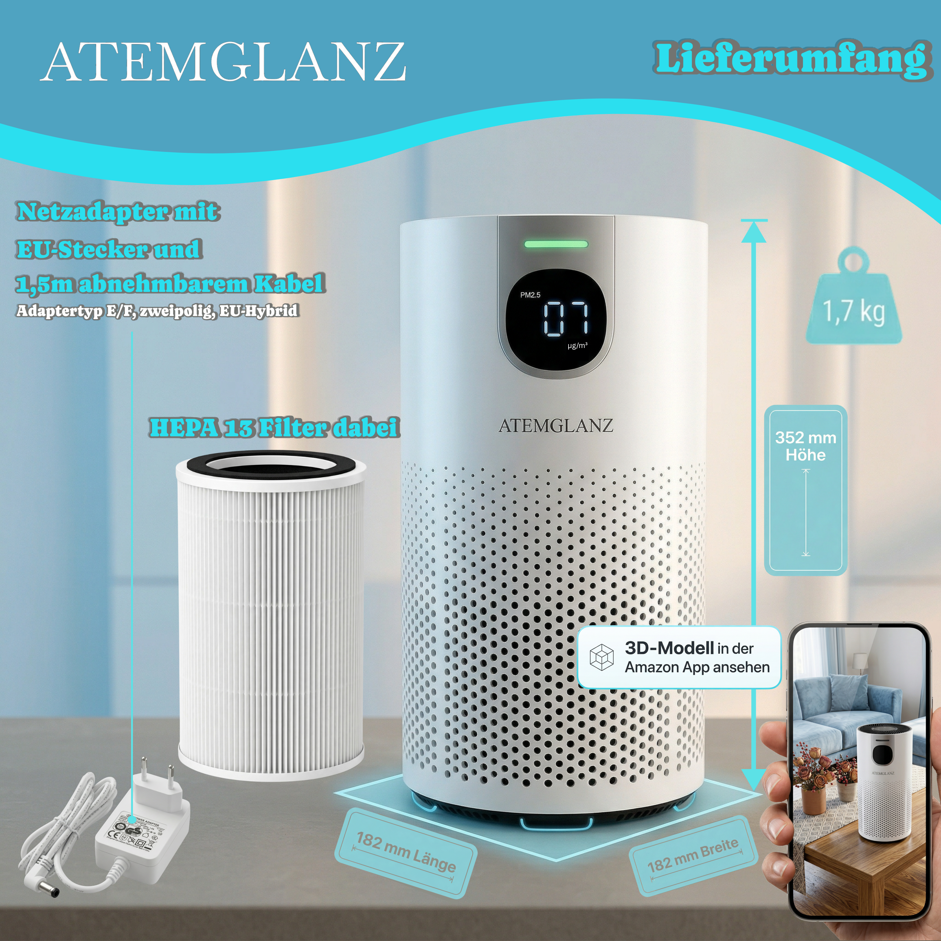 Atemglanz Pura Luftreiniger