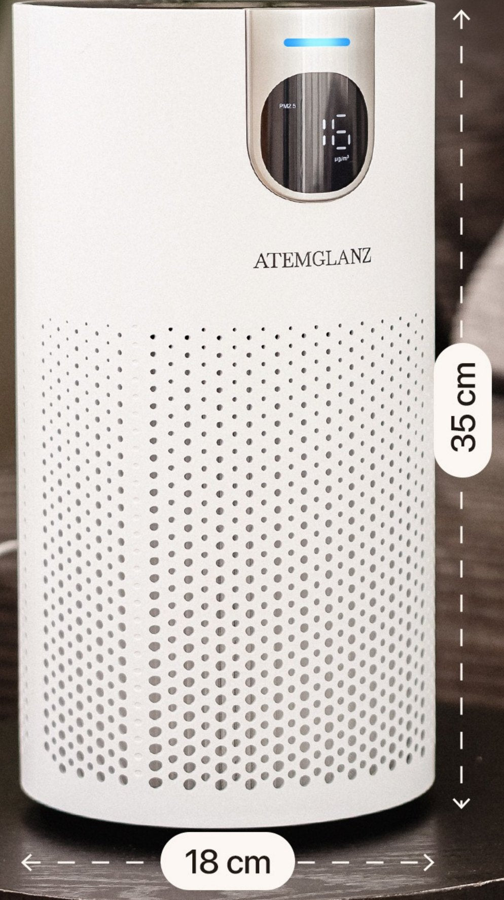Atemglanz Pura: 35 cm hoch, 18 cm Durchmesser